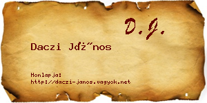 Daczi János névjegykártya