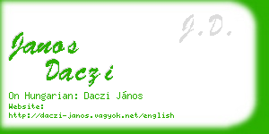 janos daczi business card