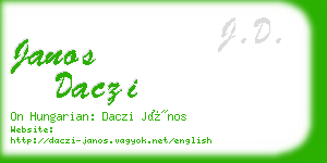 janos daczi business card